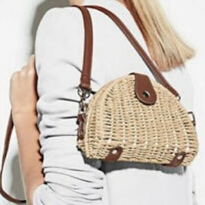 WHBM Wicker Cross Body Bag Clutch Purse White House Black Market